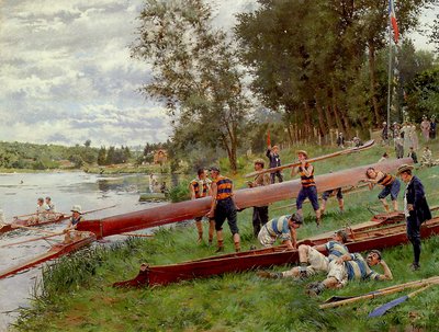 Kanufahren auf der Marne, 1899 von Ferdinand Joseph Guildry